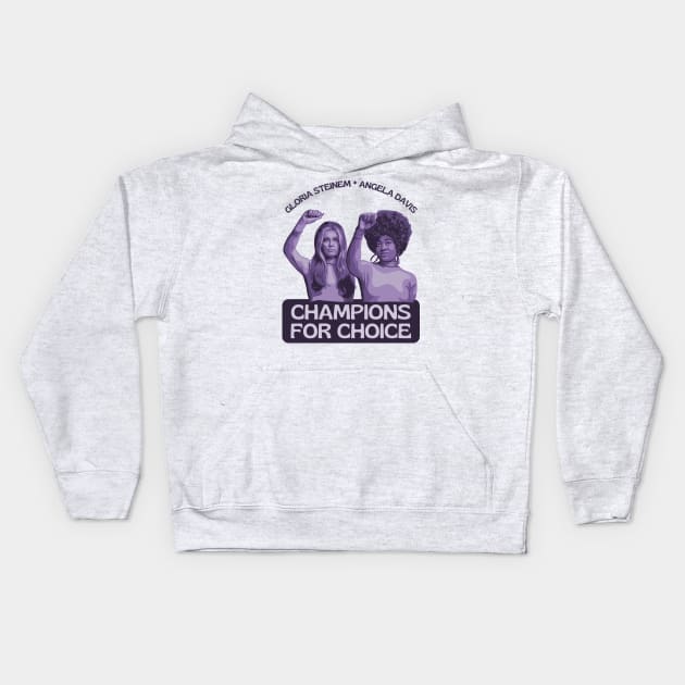 Gloria Steinem and Angela Davis Portrait Kids Hoodie by Slightly Unhinged